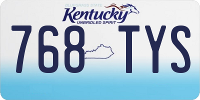 KY license plate 768TYS