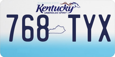 KY license plate 768TYX