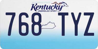 KY license plate 768TYZ