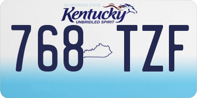 KY license plate 768TZF