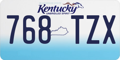 KY license plate 768TZX