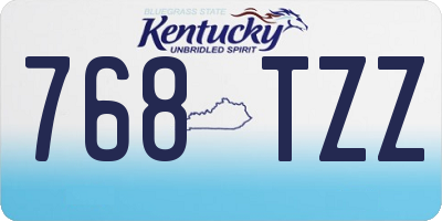 KY license plate 768TZZ