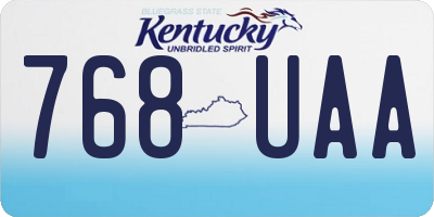 KY license plate 768UAA