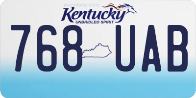 KY license plate 768UAB