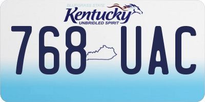 KY license plate 768UAC