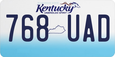 KY license plate 768UAD