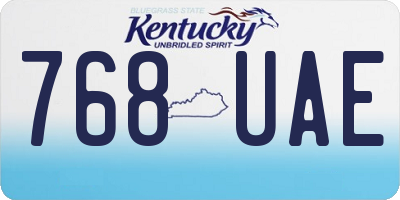 KY license plate 768UAE