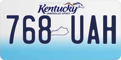 KY license plate 768UAH