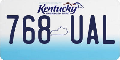 KY license plate 768UAL