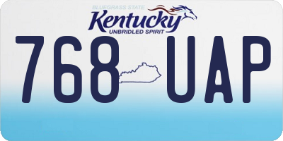KY license plate 768UAP