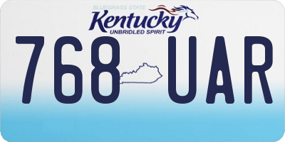 KY license plate 768UAR
