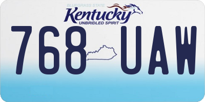 KY license plate 768UAW