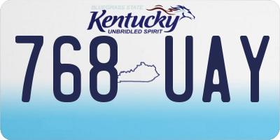KY license plate 768UAY
