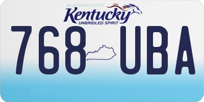 KY license plate 768UBA
