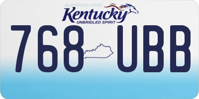 KY license plate 768UBB