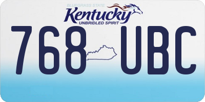 KY license plate 768UBC