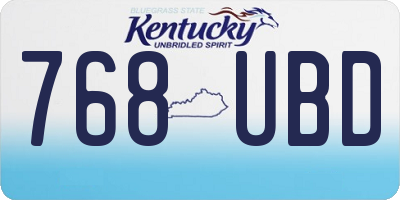 KY license plate 768UBD