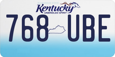 KY license plate 768UBE