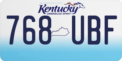 KY license plate 768UBF