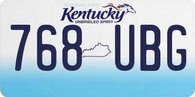 KY license plate 768UBG