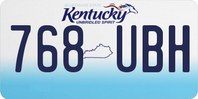 KY license plate 768UBH