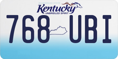KY license plate 768UBI