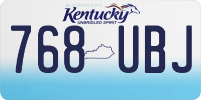 KY license plate 768UBJ