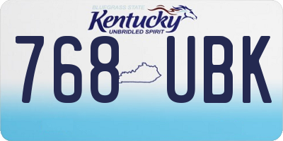 KY license plate 768UBK