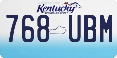 KY license plate 768UBM