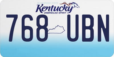 KY license plate 768UBN