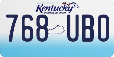 KY license plate 768UBO