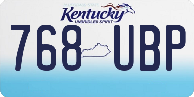 KY license plate 768UBP