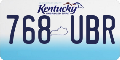 KY license plate 768UBR