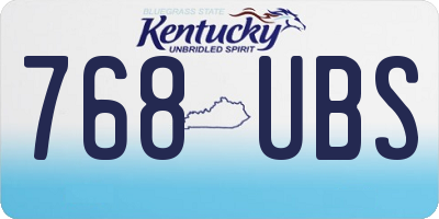 KY license plate 768UBS