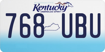 KY license plate 768UBU