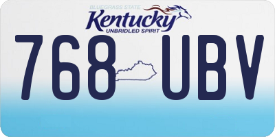 KY license plate 768UBV
