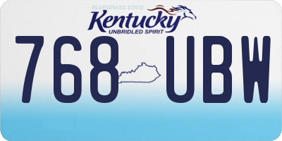 KY license plate 768UBW