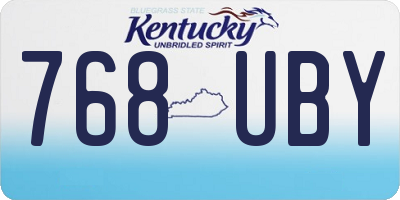 KY license plate 768UBY