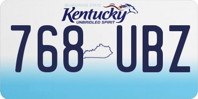 KY license plate 768UBZ