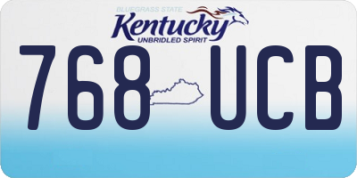 KY license plate 768UCB