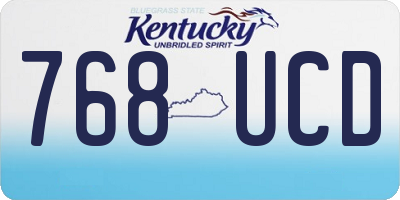 KY license plate 768UCD