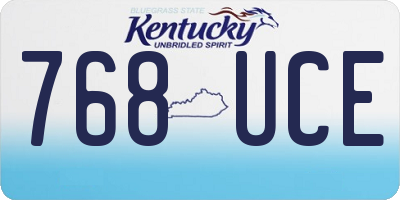KY license plate 768UCE