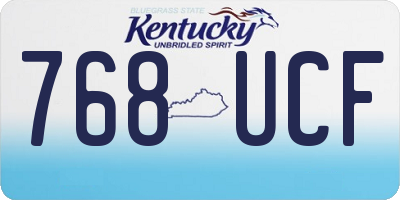 KY license plate 768UCF
