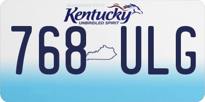 KY license plate 768ULG