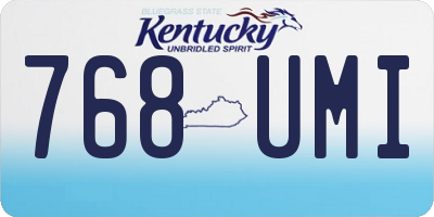 KY license plate 768UMI