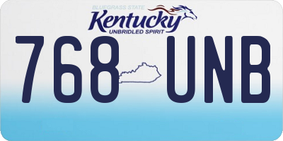 KY license plate 768UNB