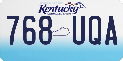 KY license plate 768UQA