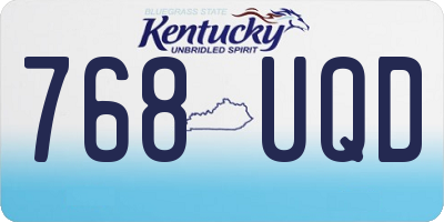 KY license plate 768UQD