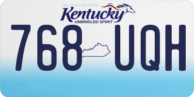 KY license plate 768UQH