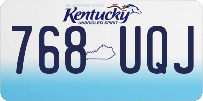 KY license plate 768UQJ